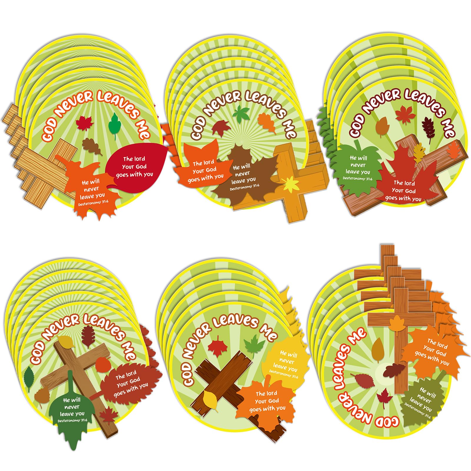 Photo 1 of Copkim 30 Pcs God Never Leaves Me Fall Crafts for Kids Sunday School Crafts Christian Magnet Craft Kit Includes Disc Cross Maple Leaf Stickers Supplies Decorations for Kids Home Classroom Activities