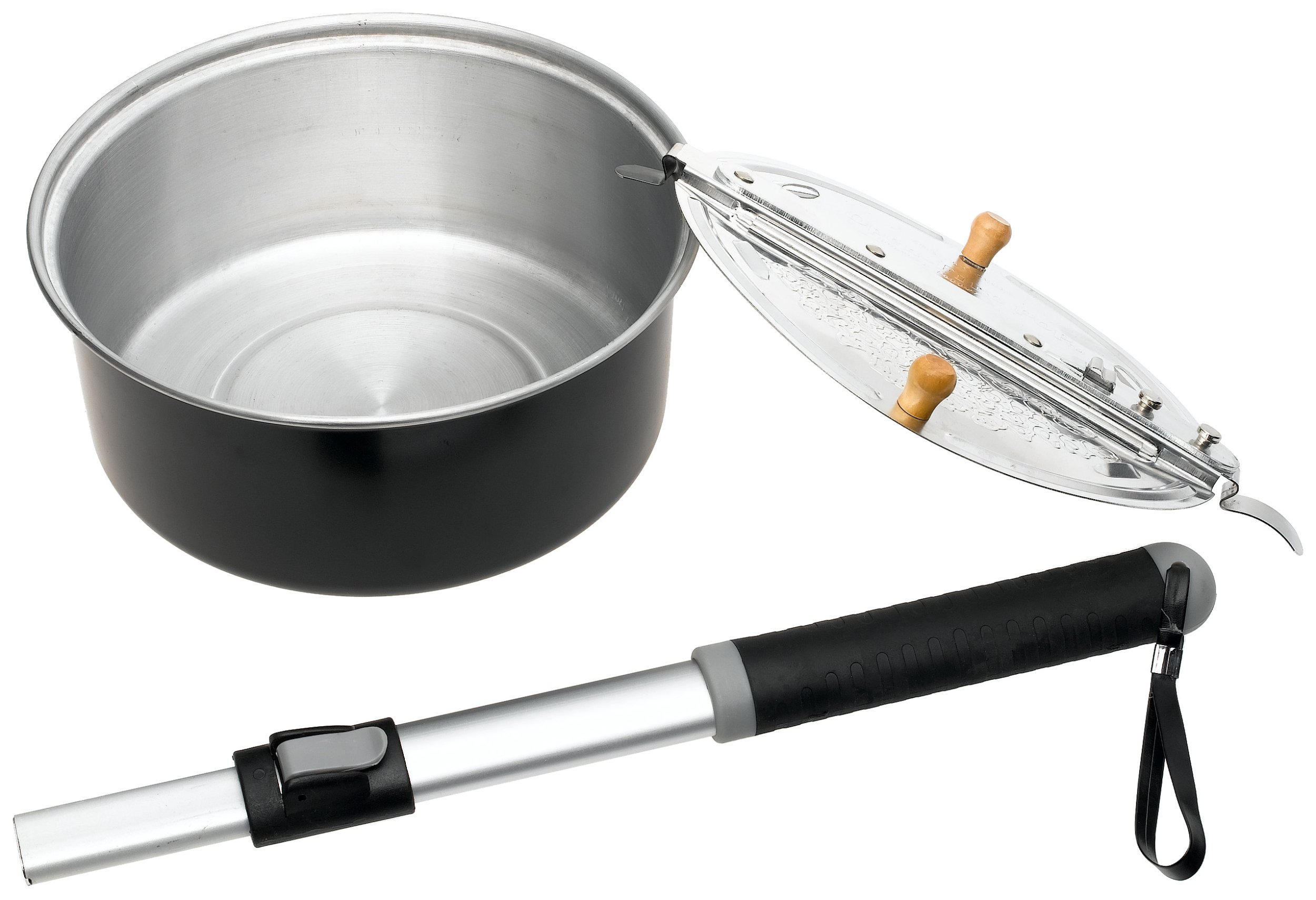 Whirley Pop Open Fire Popcorn Popper Popcorn Set with Popping Kit and