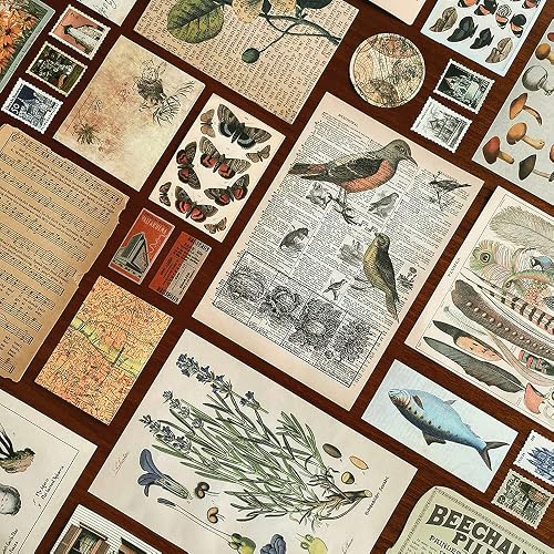 Harnico Vintage Scrapbook Kit - 200 Pcs Sky Blue Art Journal Supplies, Stickers, Washi Tape & Notebook - View #14