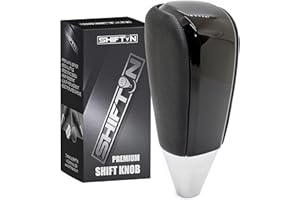 SHIFTIN Black Leather Piano Gear Shift Knob for Toyota Land Cruiser 4Runner Sequoia Tundra and Lexus LX (Black Leather/Piano Black)