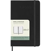 Moleskine 2026-27 18-Month Weekly Planner, Pocket, Black, Hardcover | July 2026-December 2027 Pocket 208-page weekly planner with weekly spreads, ruled notes pages, stickers, and pocket.