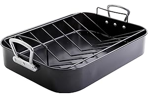 GIBSON SOHO LOUNGE Gibson Home Broxton 2 Piece Non-Stick Turkey Roaster, Black
