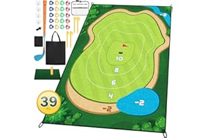 WDEBAY Toddler Golf Set Sticky Golf Pro with Mat, Velcro Golf Chipping Game for Kids and Adults Indoors & Outdoor Play Toys with Club