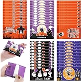 Zhanmai 50 Pack Halloween Pocket Tissues, 3 Ply Travel Facial Tissues | 5 Halloween Designs with Witch, Moon, ghost, pumpkin, Wallet Size for Party Favors, Guest Supplies, Purse Travel