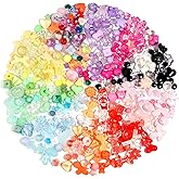 Lemonkey 500pcs Cute Assorted Beads Acrylic Mix Random Style Flower Butterfly Candy Star Kawaii Beads for Jewelry Making Bracelet Necklaces(Mix 10 Colors)