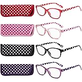 EYEGUARD Polka Dots Fashion Ladies Reading Glasses 4 Pairs Spring Hinge Readers for Women