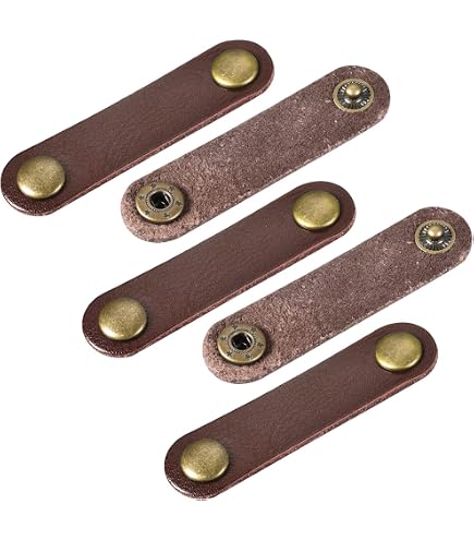 Lot De 16 Sangles De Rangement En Cuir Synthétique - 8 Couleurs - Avec Bouton-pression - Pour Cordons, Câbles, écouteurs - 8,3 X 2 Cm - 6