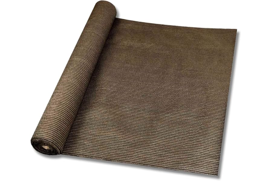 Patio 6' x 25' Sun Shade Fabric Roll 6/8/12 FT Shade Cloth for Patio, Outdoor Mesh Sail Sun Shades Canopy Replacement Pergola Cover for Backyard Deck Porch, Brown