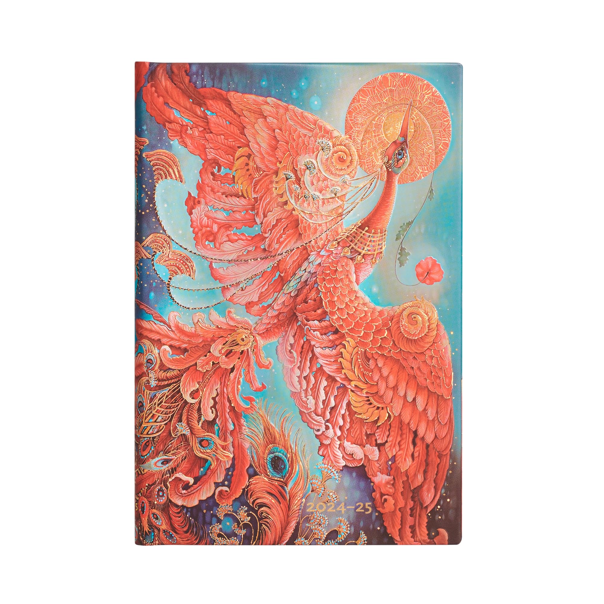 Paperblanks 18 Month Calendar 2025 Firebird Mini Horizontal Elastic Band Closure