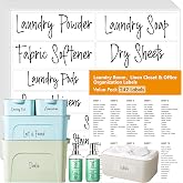 Hebayy 242 pcs Laundry Room, Linen Closet &amp; Office Labels, 220 Pre-Printed Waterproof Oil&amp;Tear Resistant Removable Stickers, 22 Blank Ones, No Residue for Home Office Craft Room Organization