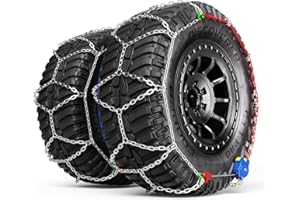 K-Musculo Snow Chains for Car Tires, Portable Reusable Universal Emergency Tire Traction Chain for Passenger Car, Auto Fixing