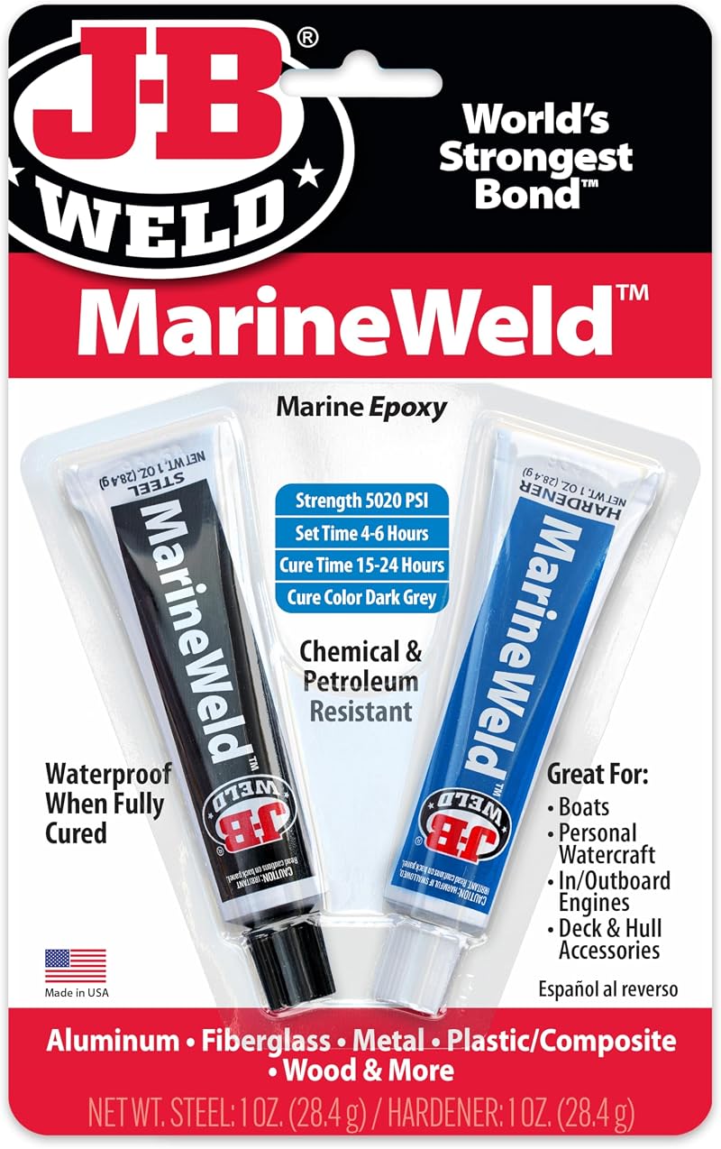 J-B Weld MarineWeld Grey Tubes 57g 2oz 1:1 epoxy repair kit