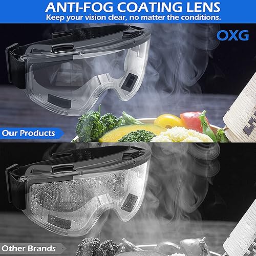 OXG Pack Safety Goggles ANSI Glasses, Anti-Fog Protective Safety  Glasses Lab Goggles Men Women Eye Pro