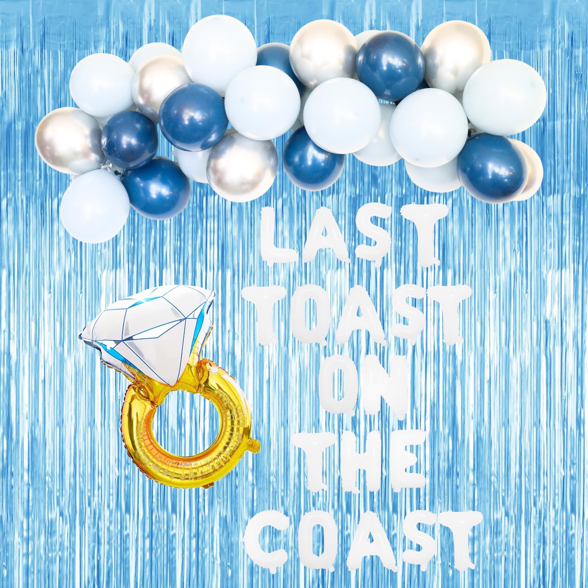 Photo 1 of 100% LIKED-Last Toast On The Coast Bachelorette Party Decorations, Last Toast On The Coast Banner, Coastal Bachelorette Party, Blue Coastal Bachelorette Balloon Garland