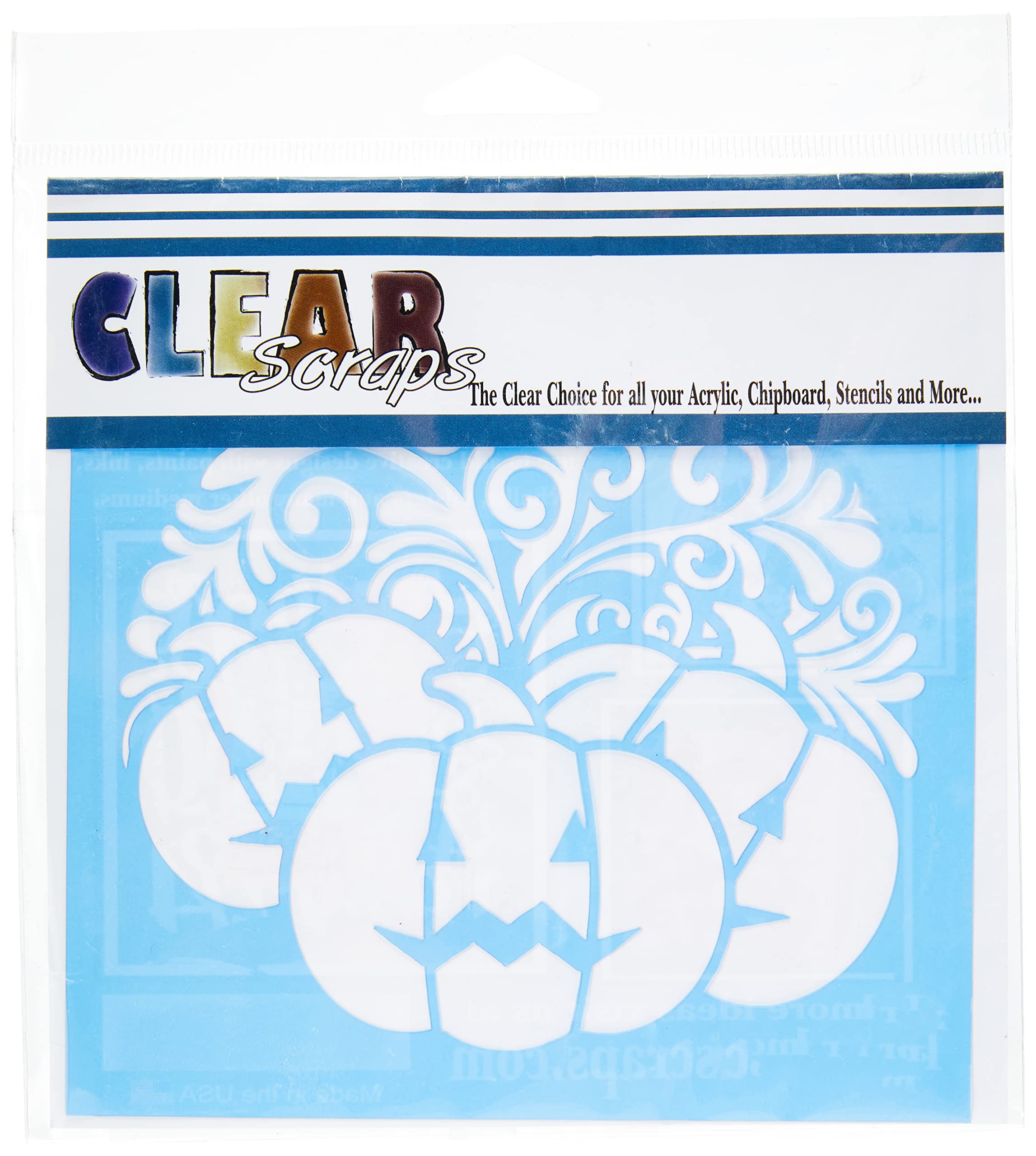 Clear Scraps Stencils x 6-inch, Multi-Colour, 0.16 x 16.51 x 18.57 cm