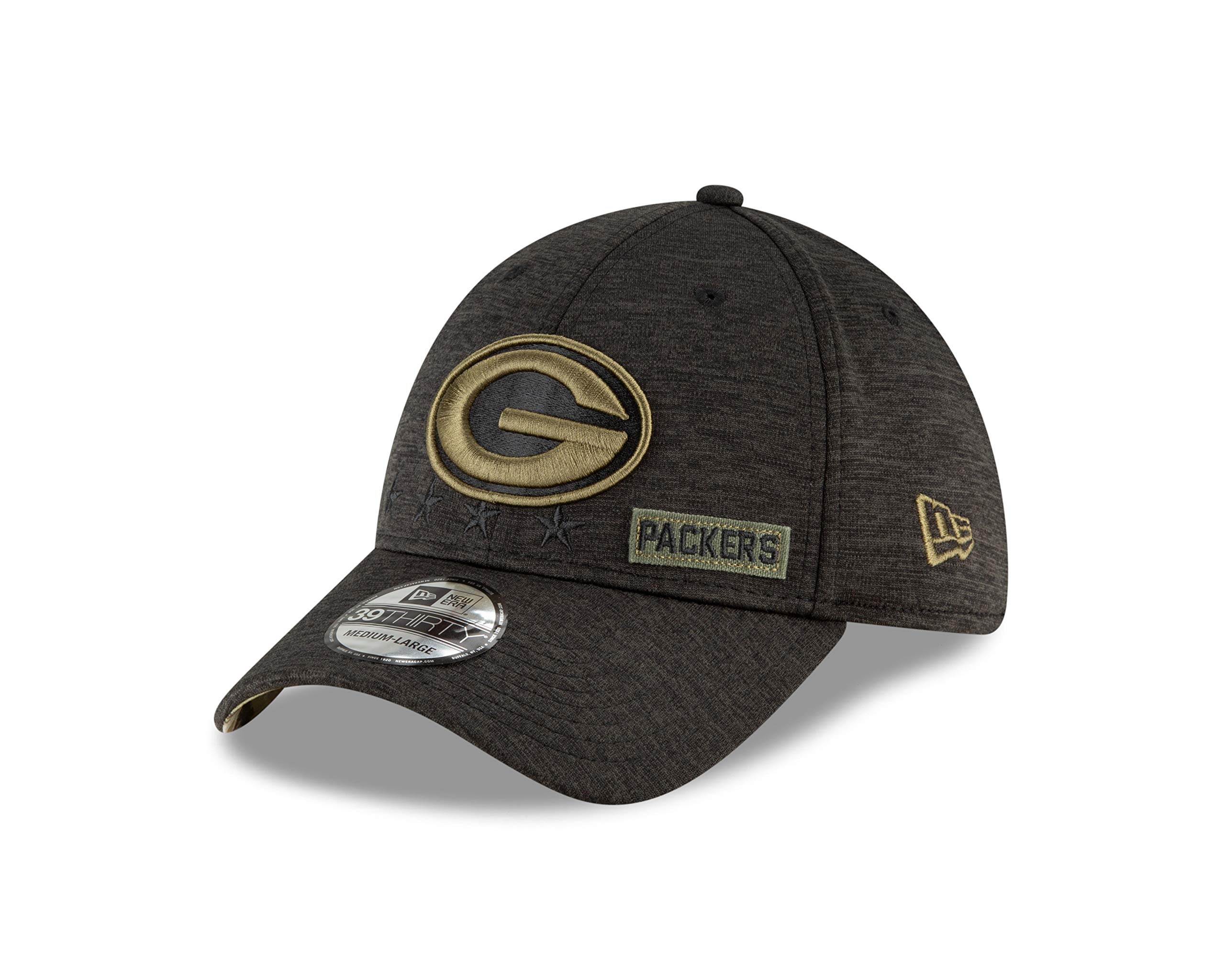 New Era Green Bay Packers 39thirty Cap Salute to Service 2020 Black - M - L