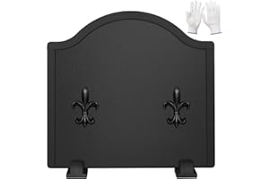 STBoo Firebacks for Fireplace 16 inch - Fireplace Back Plates with Feet | Fire Backs for Kitchen Backsplash Decorative Flower Design | Fireplace Heat Deflector Wall Protection