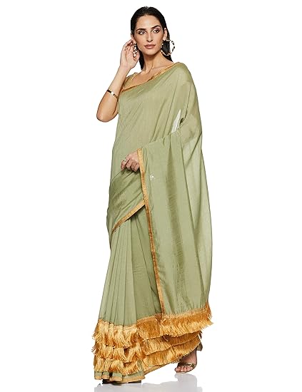 Womanista crepe with blouse piece Saree