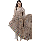 Exotic India Jamawar Shawl with Woven Flowers in Multicolored Thread