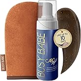 Busy Babe Self Tanner - Cabo Nights Express Rapid Dark Tanning Mousse - Deeper Sun-Kissed Glow with Mitt - Vegan, Cruelty-Free, Instant Tan, Self Tanning Mousse Pump - Express, Violet based- 7.2 oz
