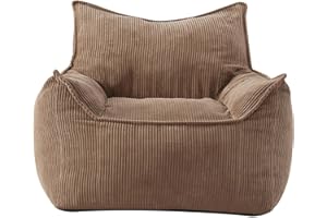EBENCHICO Giant Bean Bag Chair Sofa for Adults Teens, Comfy Corduroy Large Bean Bag Chairs with Armrests for Bedroom Living Room, Adult BeanBag Lazy Sofa Couch Chairs with Filler Included