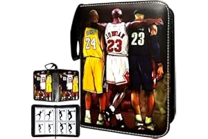 COYORO Basketball Card Binder, Trading Card Binder 4 Pocket with 50 Removable Sleeves Fits 400 Sport Cards, 3 Ring Card Holder Binder with Zipper, Collector Storage Album
