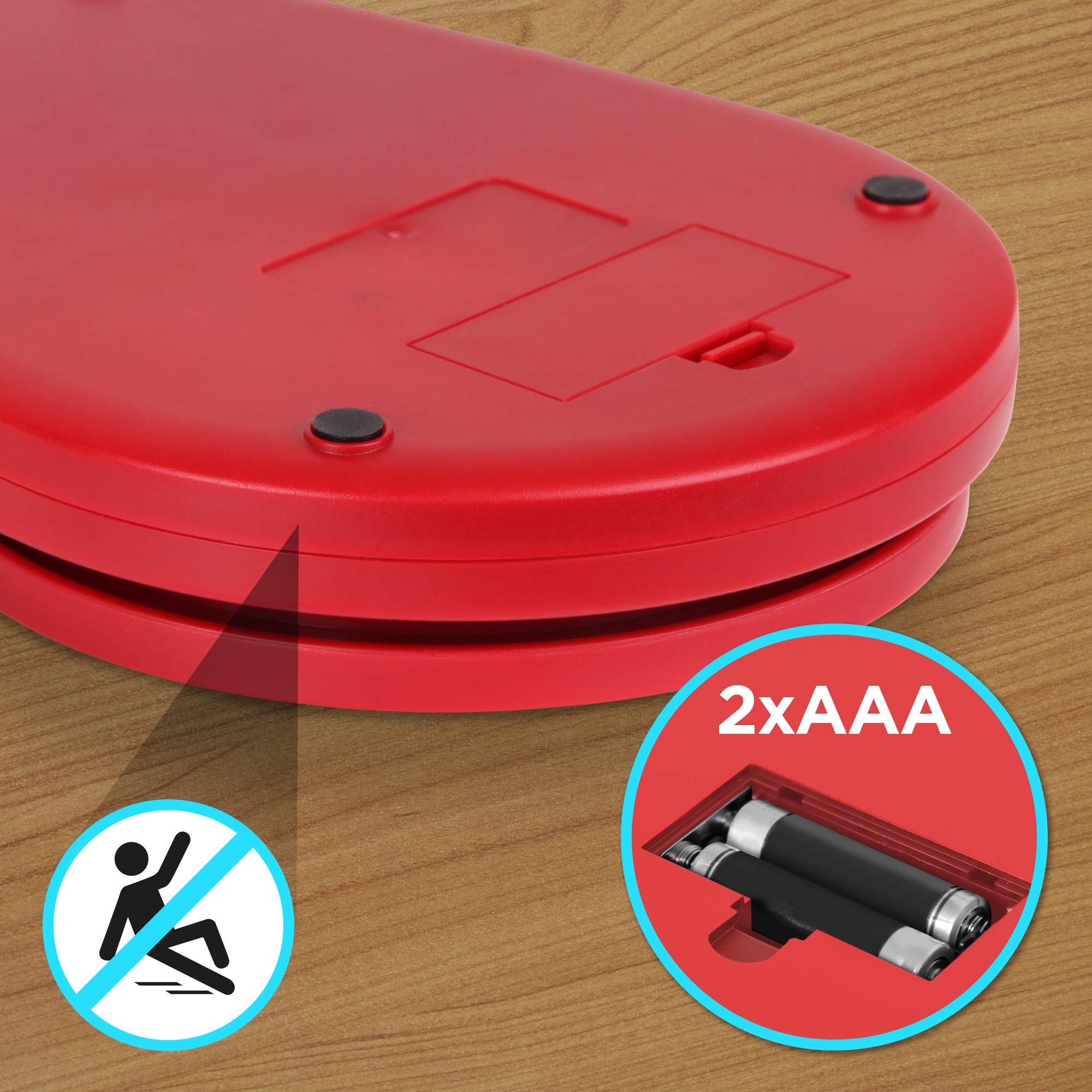 Duronic KS5000RD/SS Digital Kitchen Scales Electronic Kitchen Scale with Bowl Measuring Weighing Scales Baking Scale for Cooking Baking Postal Pet Food Measurement Baker Weight