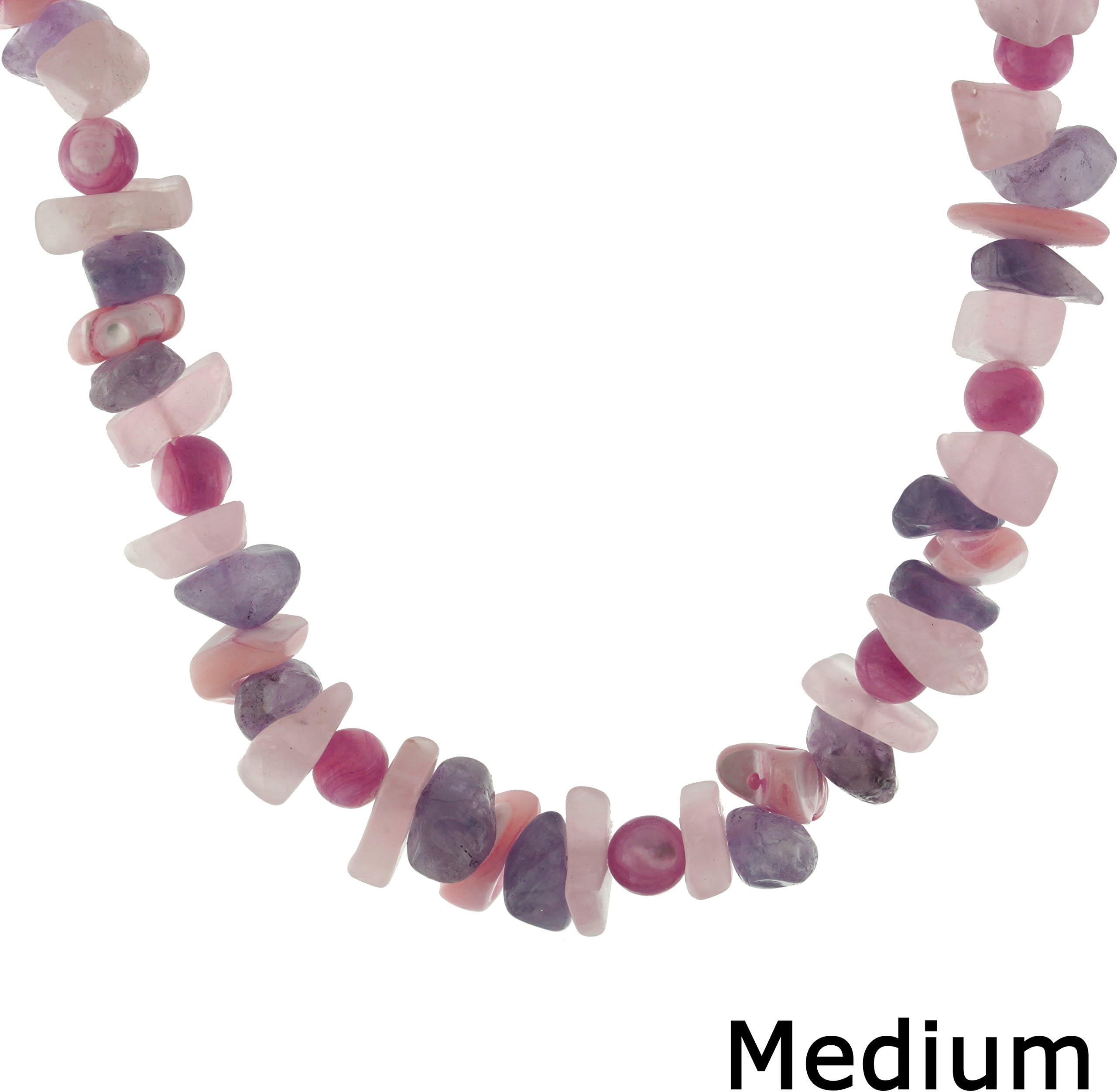 Suzy Levian 208ct. Amethyst-mother of Pearl Rock Candy 17 Inch Necklace