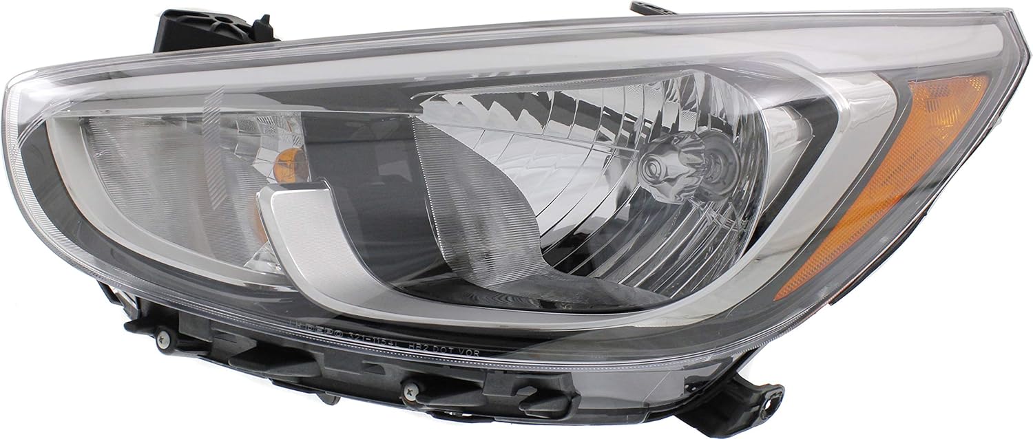 Headlight Assembly Compatible with 20152017 Hyundai Accent Halogen Standard Type