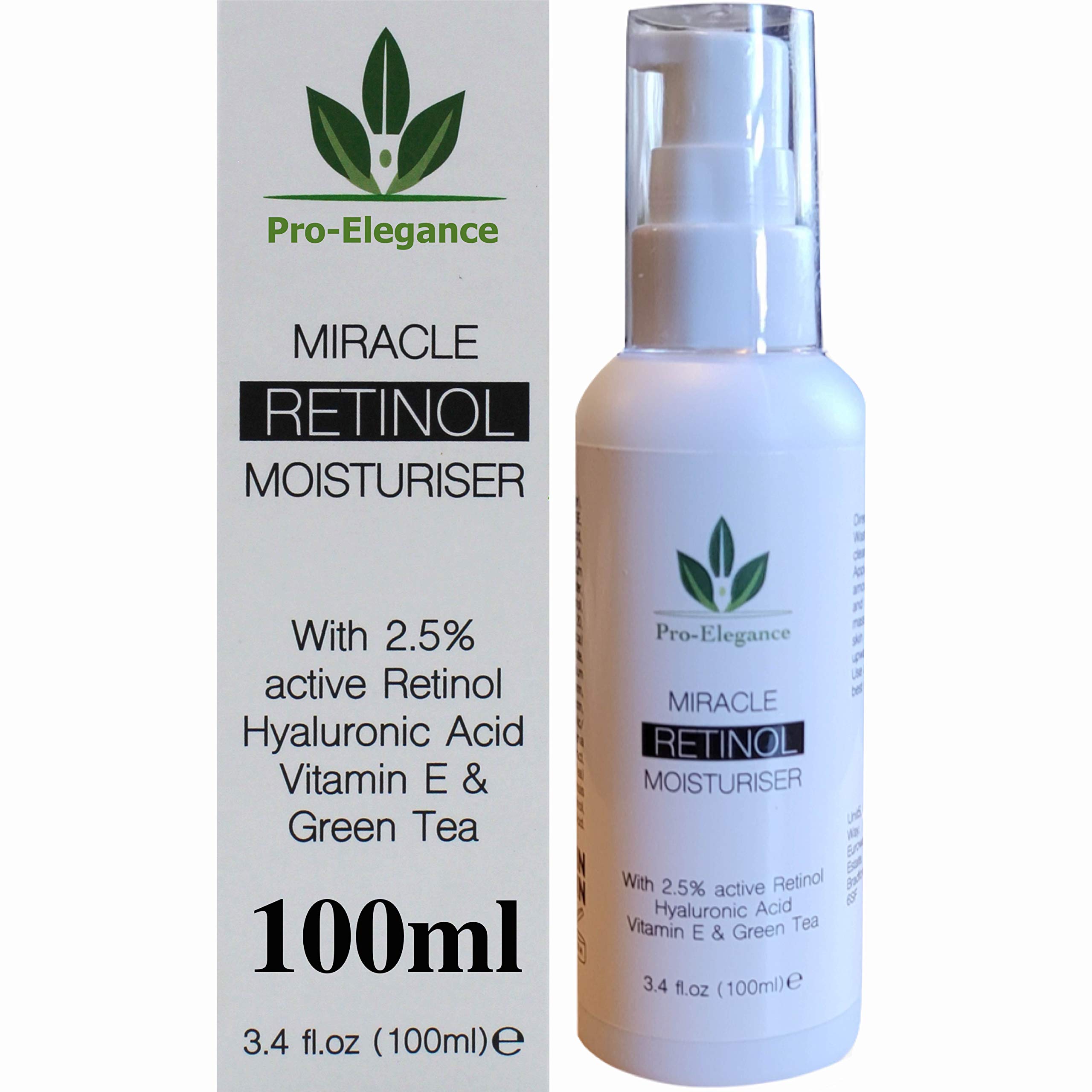 Retinol Moisturiser cream 2.5% 100ML For Day & Night with Hyaluronic Acid Vitamin E & Aloe Vera Anti Aging Face & Neck Eye Bags Dark Circles & Crows Feet