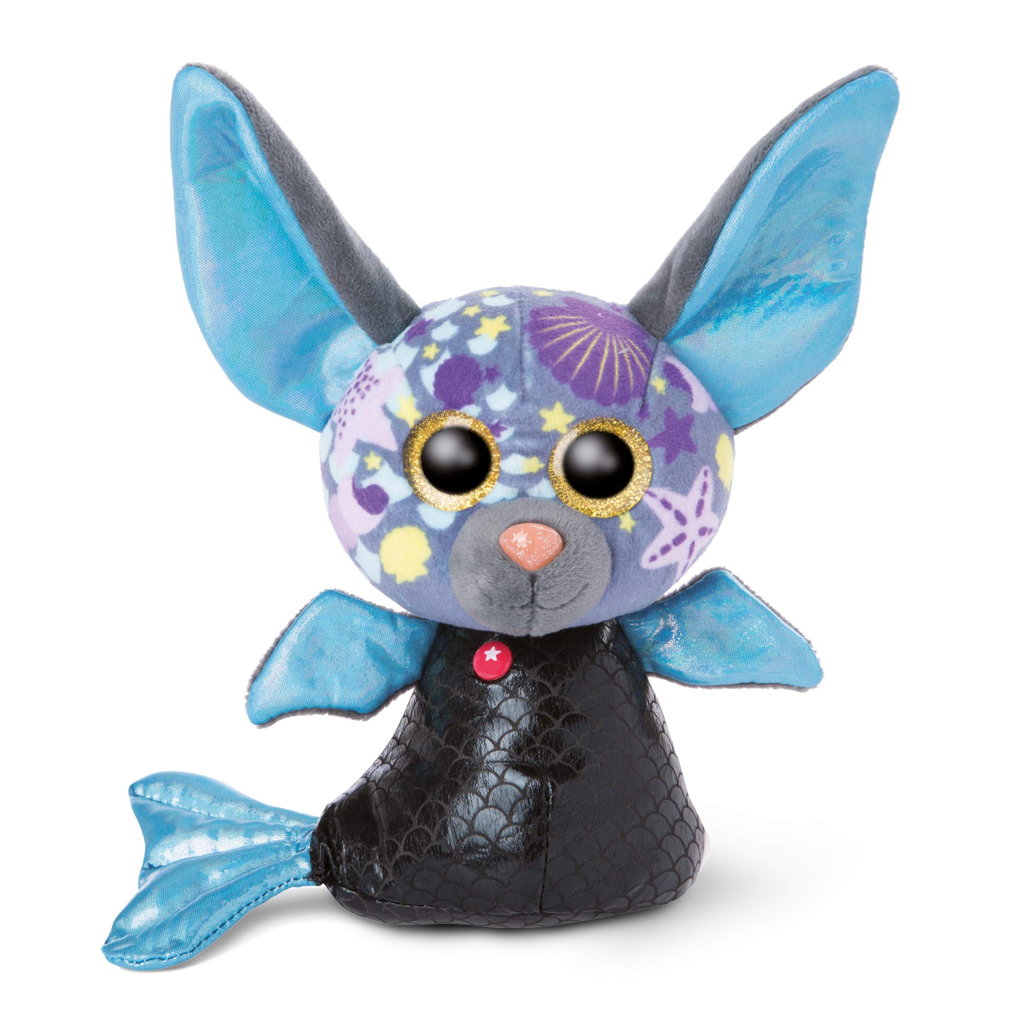 NICI 46824 Glubschis: The Original – Glubschis Mermaid bat Laguna–Lu 15 cm I Soft animal toy for children & adults from 0 months I Plush cuddly toys with big glittery eyes