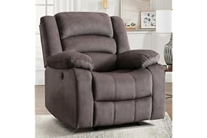 CANMOV Electric Recliner Chair, Soft Fabric Power Recliner with Overstuffed Cushion & Back, Oversized Single Reclining Chair 