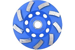 ACTINTOOL 4.5 in. x 7/8-5/8 in. Non Threaded 9 Segments Diamond Turbo Cup Wheel for Stone and Concrete (7/8"-5/8" Non-Threaded)