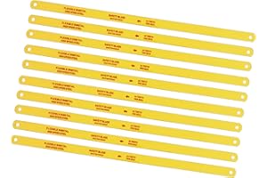 ACXMKEX 12" Bi-Metal Hacksaw Blades, 24TPI, 10pack - Replacement High Speed Steel Safe Flex Hacksaw Frame Blade,HB24T-10