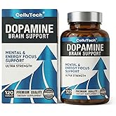 L-Tyrosine Dopamine Brain Food Supplement | Mental Energy & Focus Support with B Vitamins | Cognitive Health & Mental Drive, Vegan Capsules,120 Count