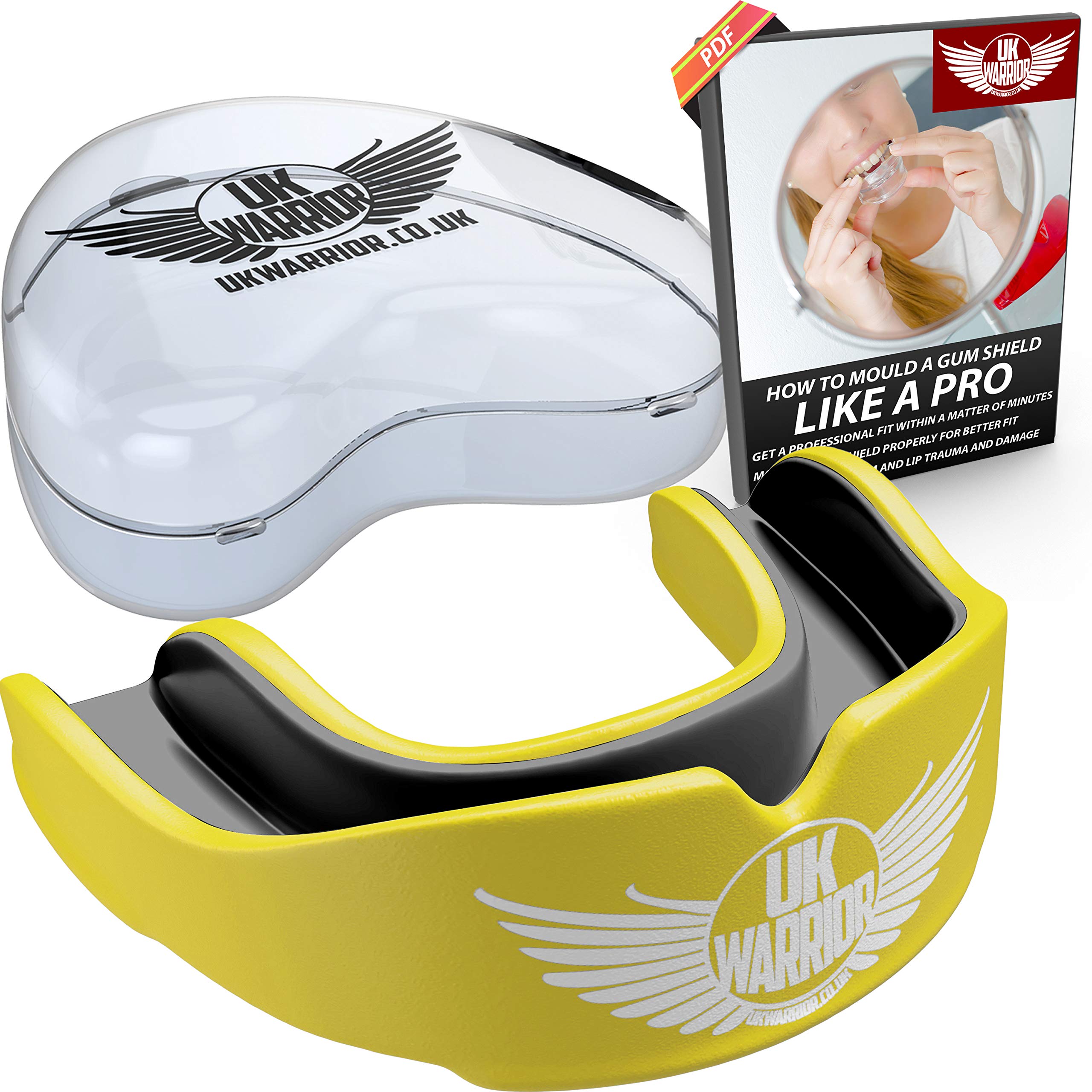 UK Warrior Kids Gum Shield, Junior Mouthguard for Rugby, Boxing, Hockey, Karate, Judo Custom Fit Mouth Guard for Boys & Girls