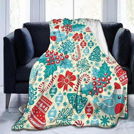 Amazon Co Jp 団子dadabuliu ブランケット 毛布 フランネル ひざ掛けクリスマス 鳥 キャンディー 松 冬 暖かい 柔らか 布団 薄手 軽量 車 中泊 オフィス用 お昼寝 子供 冷房対策 四季適用 おしゃれ かわいい 洗える ホーム キッチン