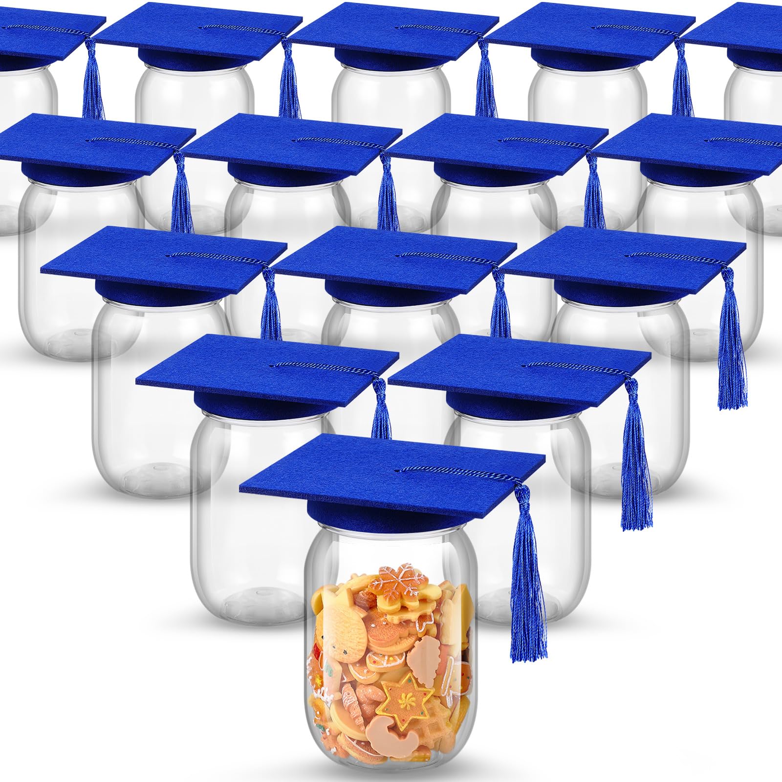 Amyhill 16 Sets Graduation Mason Jars for Centerpieces 12 oz Plastic ...