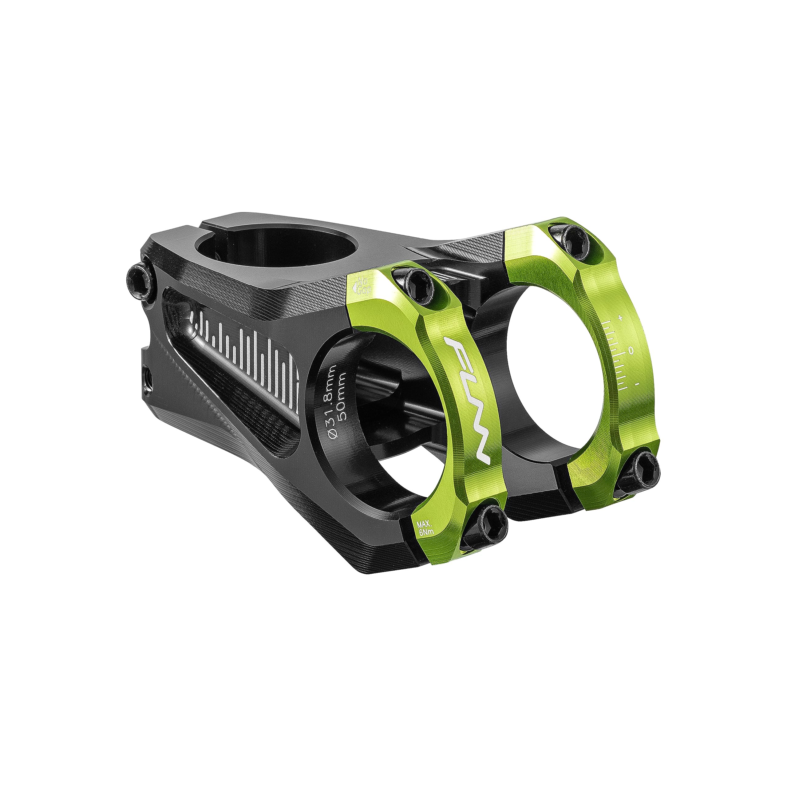 Funn Equalizer Bike Stem with Zero Rise- Length 50mm stem with 31.8mm Bar Clamp, 0 Degree Alloy Bike Stem for Mountain Bike and BMX Bike (Green)