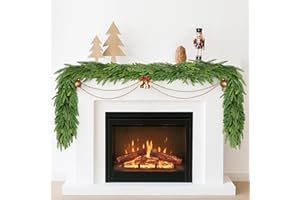 SMILFREE Christmas Garland Decorations Indoor Decor: 6 FT Artificial Realistic Pine Garland Green Faux Greenery Garland for Mantle Staircase Table Wall Outdoor Christmas Decorations