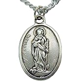 Westmon Works Men's Patron Saint Medal 3/4 Inch Long with Stainless Steel Chain