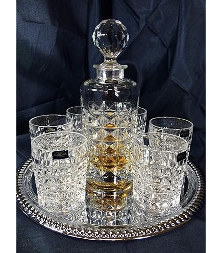 Amazon.com | Czech Bohemian Crystal Glass Whiskey Set 1+6