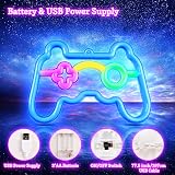 HOTUT Neon Sign Game Neon Light Blue USB Battery Powered 9.7x6.5 in Wall Decor view 4