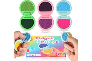 AOSTEONG Fidget Toys Adults, Sensory Toys for Kids with Autism, Anxiety Relief Items for ADHD Stress Relief, Fun Fidgets for Teens Textured & Flip Slider - Treasure Box Toys for Classroom (3pcs)