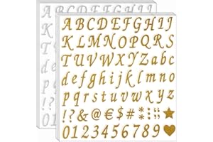 Waynoda 800 Pieces 10 Sheets Glitter Alphabet Letter Stickers, Self Adhesive Alphabet Number Stickers, letter and Number Stickers, Decals for Sign, Grad Cap Decoration, DIY Crafts Art Making, Classroom Decor, Business,Address Number (Gold and Silver)