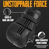 EVO Fitness MMA Gloves Leather Sparring Muay Thai Grappling Large Black view 3