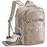 BAGSMART 30L Travel Backpack, 15.6 Inch Carry On Backpack Flight Approved, Personal Item Travel Bag, Water Resistant Weekender Bag Daypack, Camel