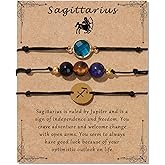 Risyfjew Zodiac Birthstone Bracelet for Women 8mm Natural Stone Bracelet Healing Crystals Jewelry Birthday Gift
