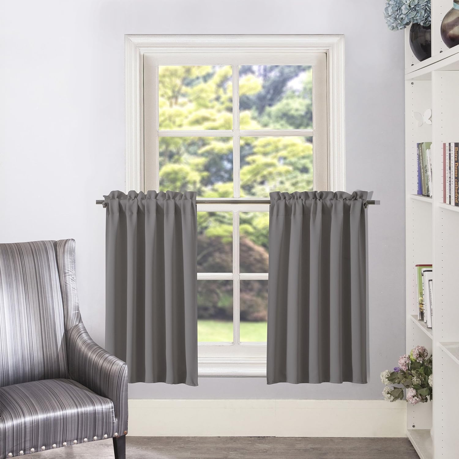 Amazon Com Aquazolax Half Window Blackout Curtain Tiers Valance