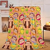 Monkey Blanket Soft Plush Fleece Throw Blankets Cozy Fuzzy Monkey Stuff Bedding Gifts for Women Girls Boys Kids Adults 40"X50"